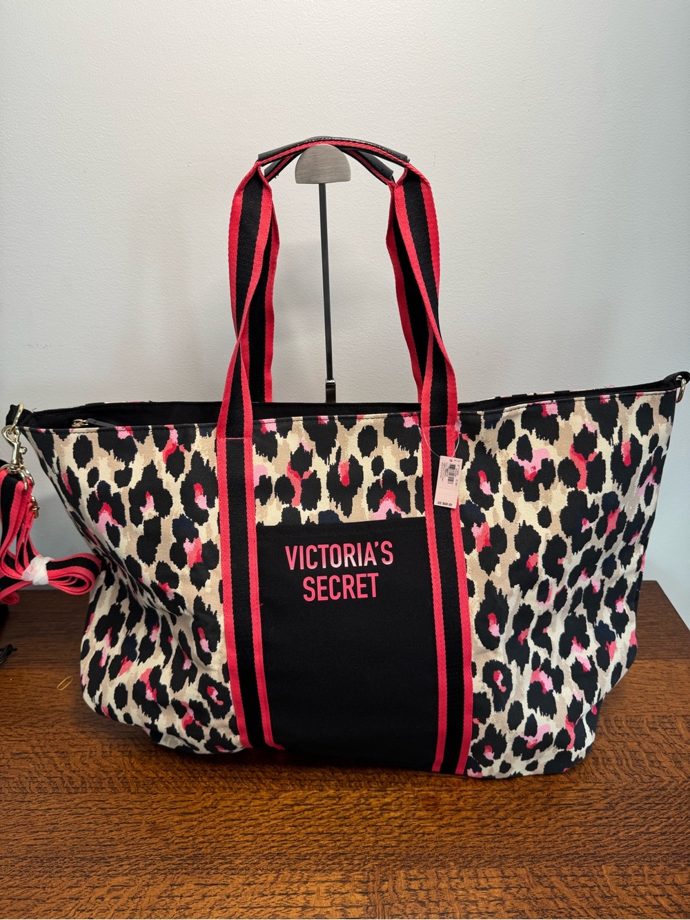 NWT Victoria's Secret Leopard Print Large Weekender Tote Bag
